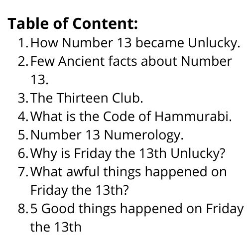 How Number 13 became Unlucky
