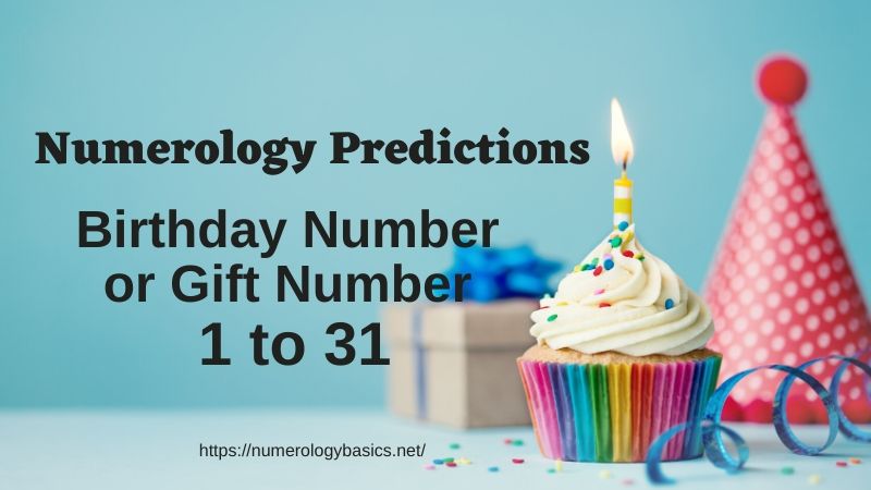 Numerology Birthday Numbers Or Gift Numbers 1 to 31